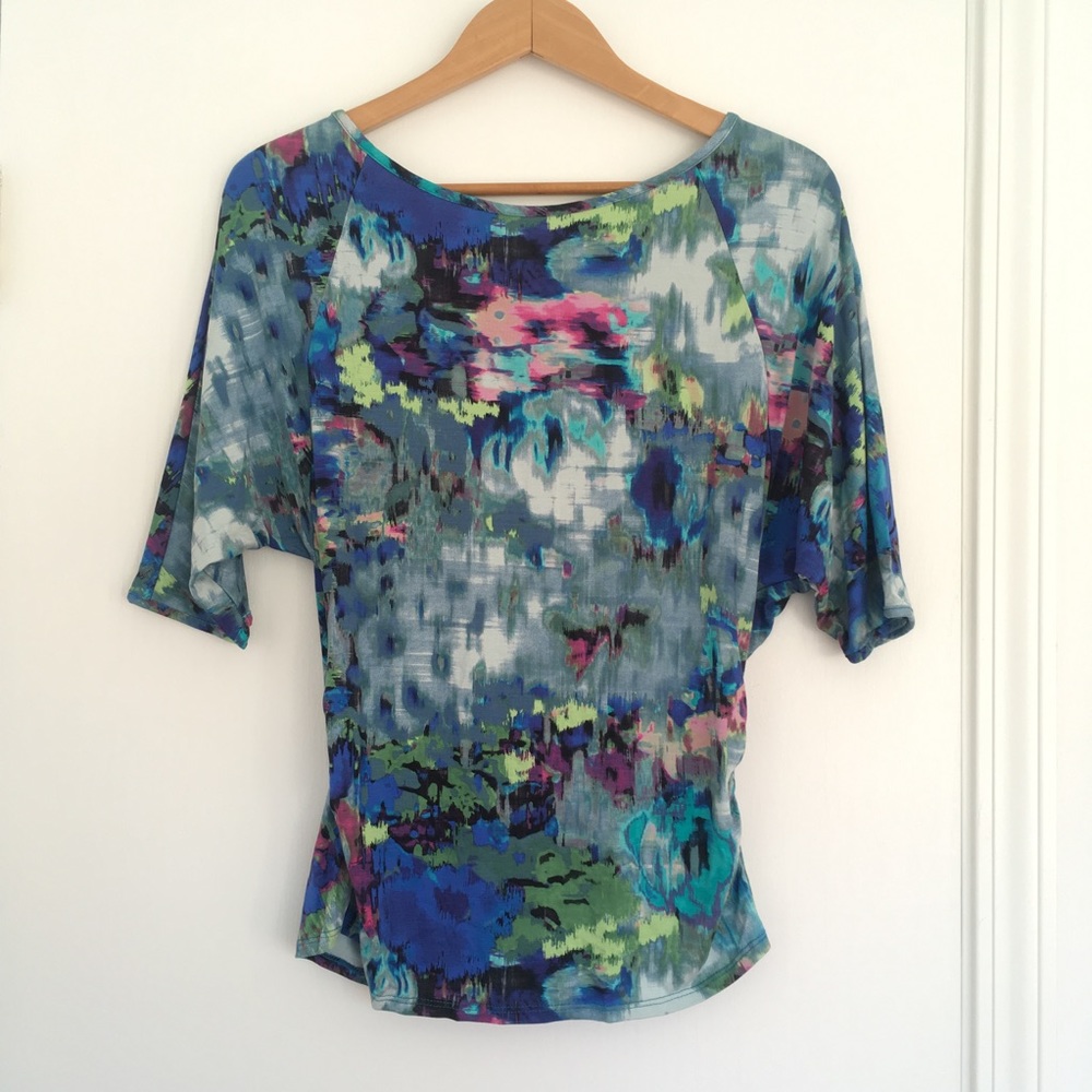 NWT Anthropologie Print Wrap Back Top Weston Wear